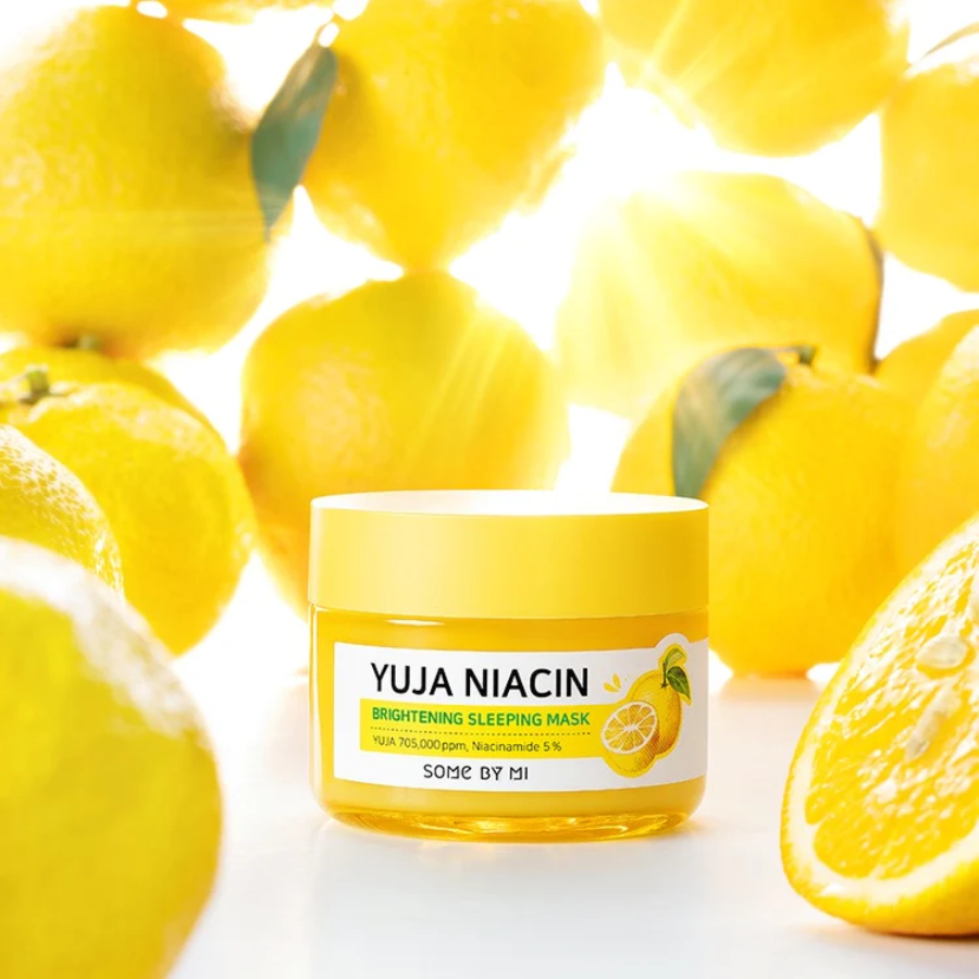 SOME BY MI Yuja Niacin Sleeping Mask: Brightens and moisturizes. Enriched with yuja extract, niacinamide, and vitamins.