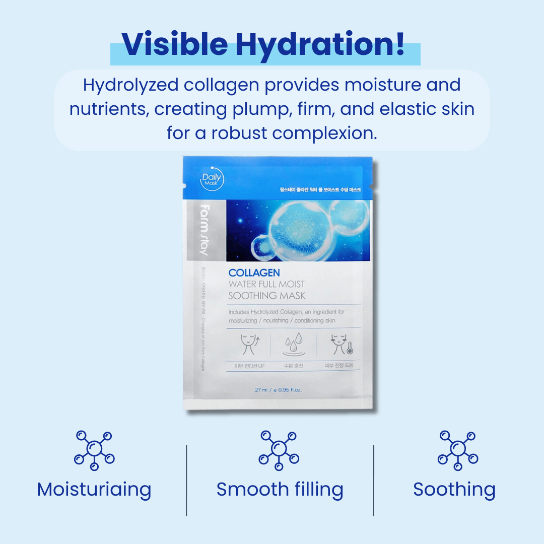 Farmstay Collagen Water Full Moist Soothing Mask (10 sheets) - UShops
