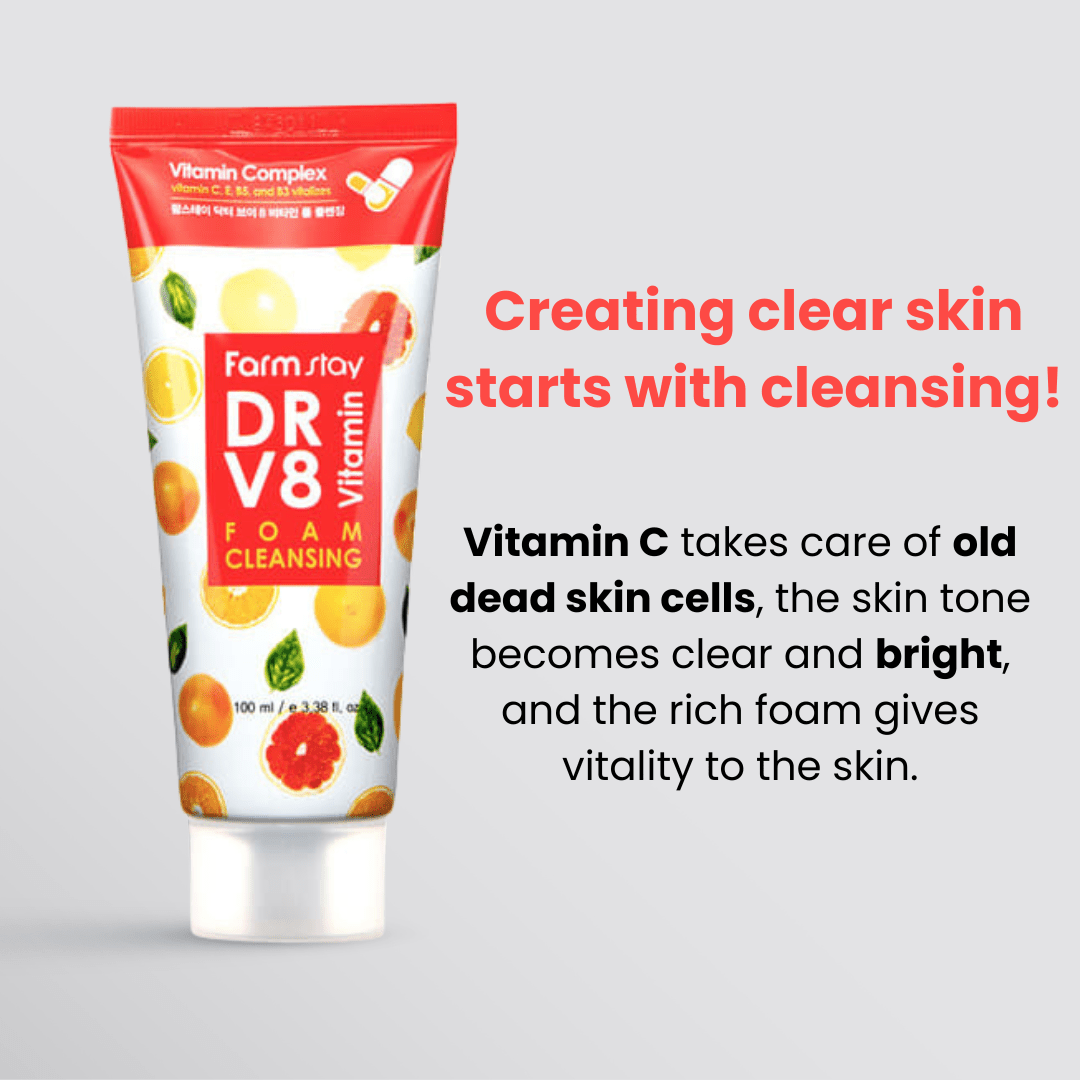 Farmstay Dr. V8 Vitamin Foam Cleansing (100ml) - UShops