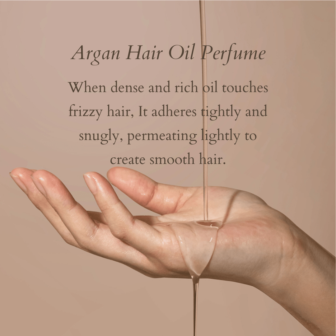 Argan Hair Oil Perfume, When dense and rich oil touches frizzy hair, it adheres tightly and snugly, permeating lightly to create smooth hair.