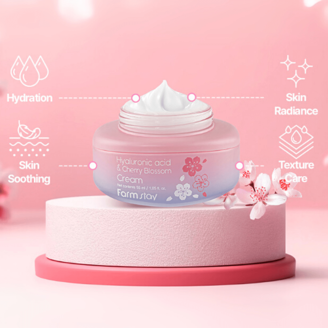 Farmstay Hyaluronic Acid & Cherry Blossom Cream (55ml) - UShops