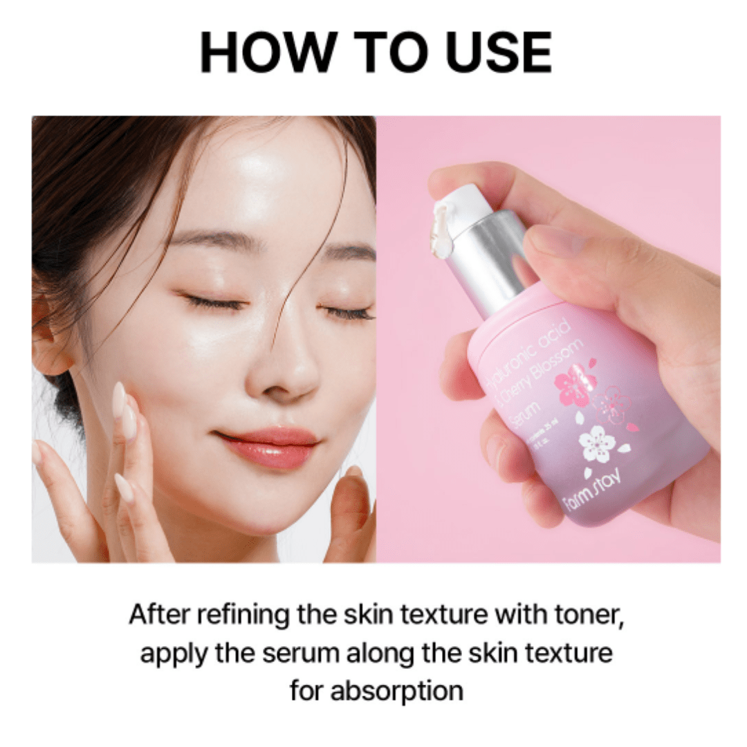 Farmstay Hyaluronic Acid & Cherry Blossom Serum (35ml) - UShops