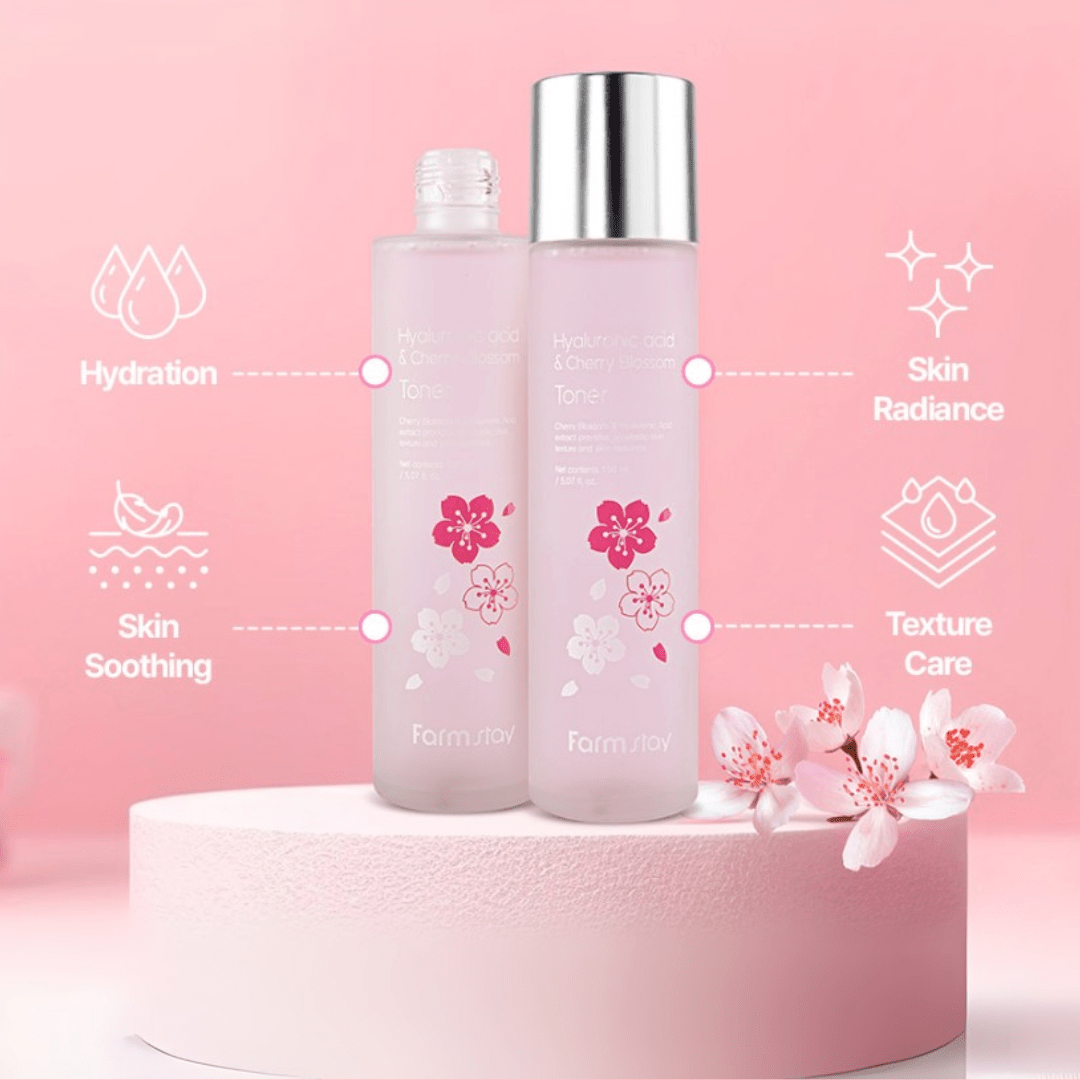 Farmstay Hyaluronic Acid & Cherry Blossom Toner (150ml) - UShops