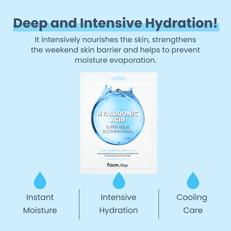 Farmstay Hyaluronic Acid Super Aqua Soothing Mask (10 sheets) - UShops