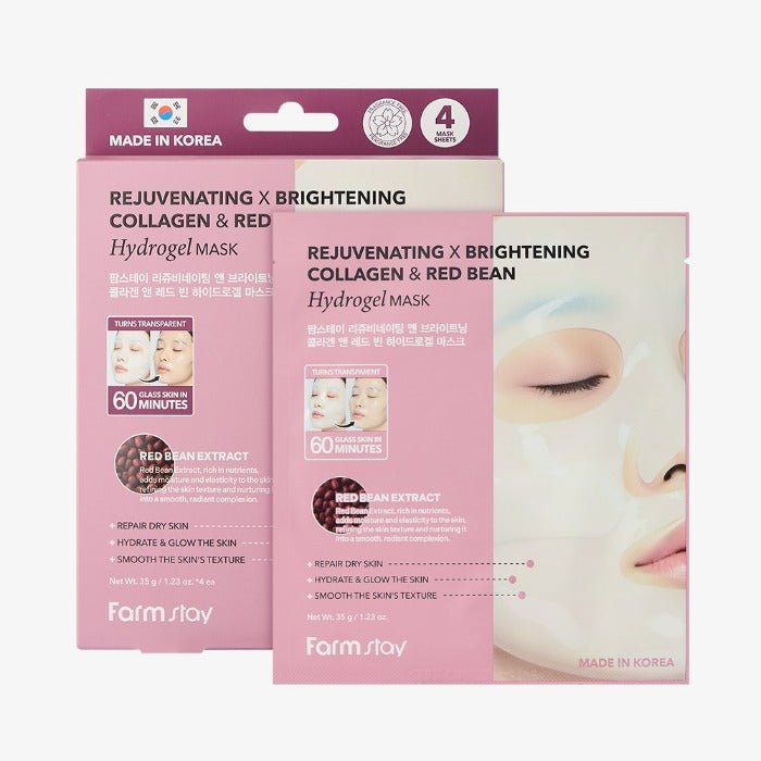 Farmstay Rejuvenating & Brightening Collagen & Red been Hydrogel Mask - UShops