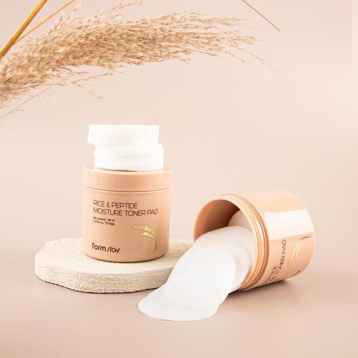 Farmstay Rice & Peptide Moisture Toner Pad 140ml/ 70pads - UShops