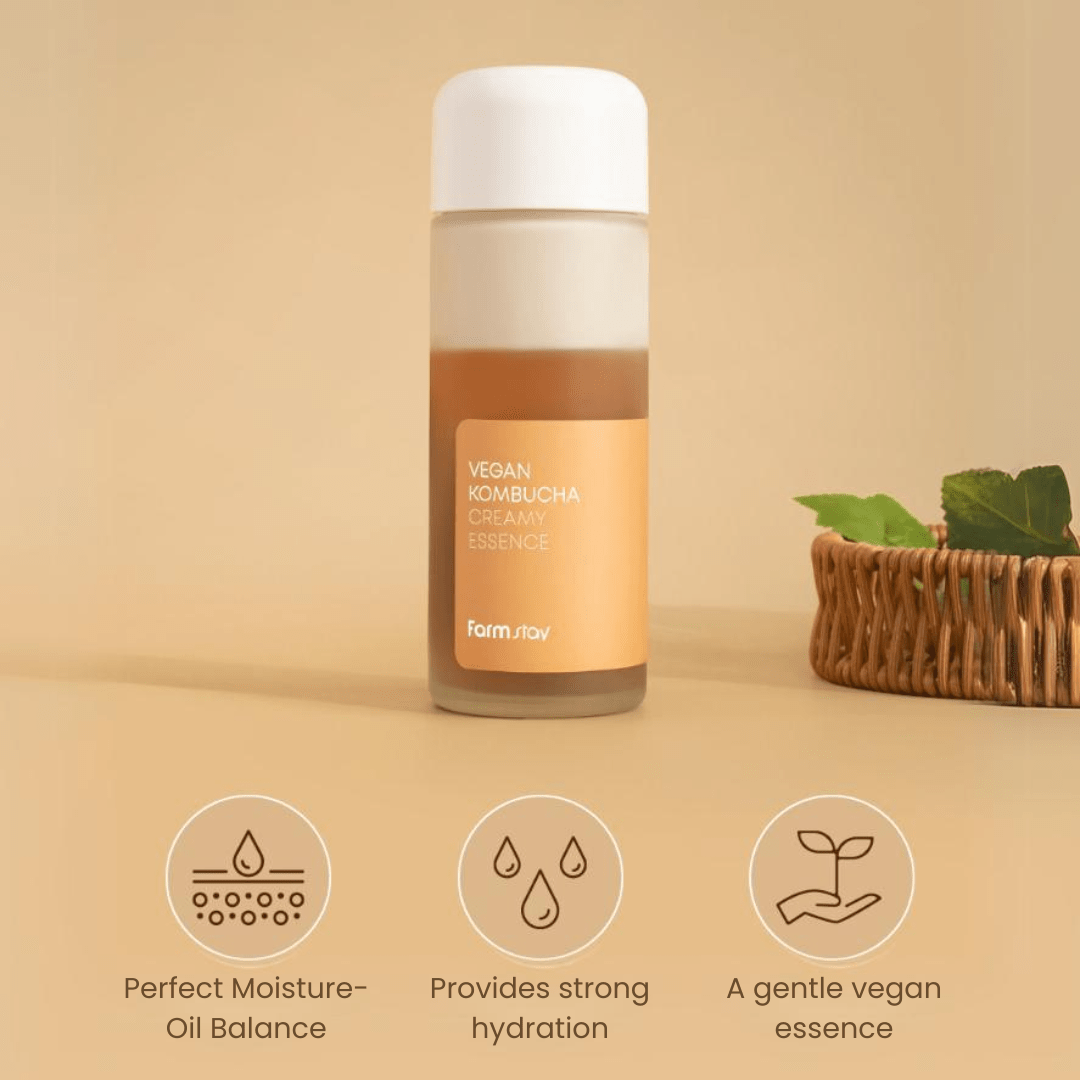 A gentle vegan essence provides strong hydration, perfect moisture-oil balance to your skin.