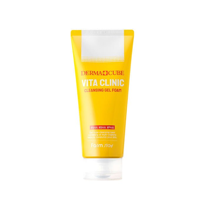 Farmstay - Derma Cube Vita Clinic Cleansing Gel Foam - Face Cleanser - Ushops - Korea skincare