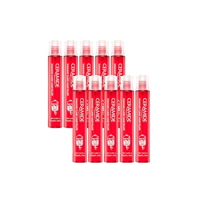 Farmstay Ceramide Damage Clinic Hair Filler: Nourishes dry, damaged hair, soothes the scalp, and restores hair structure.