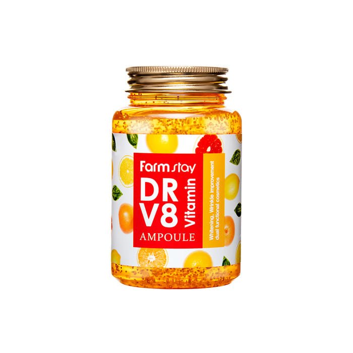 Farmstay Dr. V8 Vitamin Ampoule: Revitalize and protect your skin with this nutrient-rich ampoule. Anti-aging.
