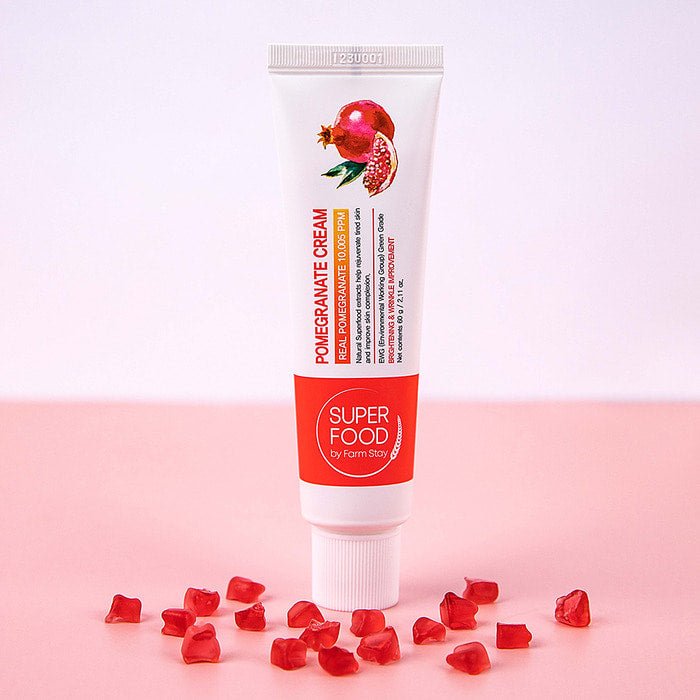 Superfood Pomegranate Cream: Moisturize, brighten, and improve skin elasticity while reducing wrinkles for revitalized skin.