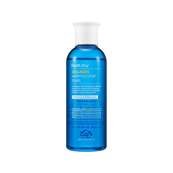 Farmstay Collagen Water Full Moist Toner: Water-type toner that strengthens elasticity, soothes dry skin, reduces wrinkles