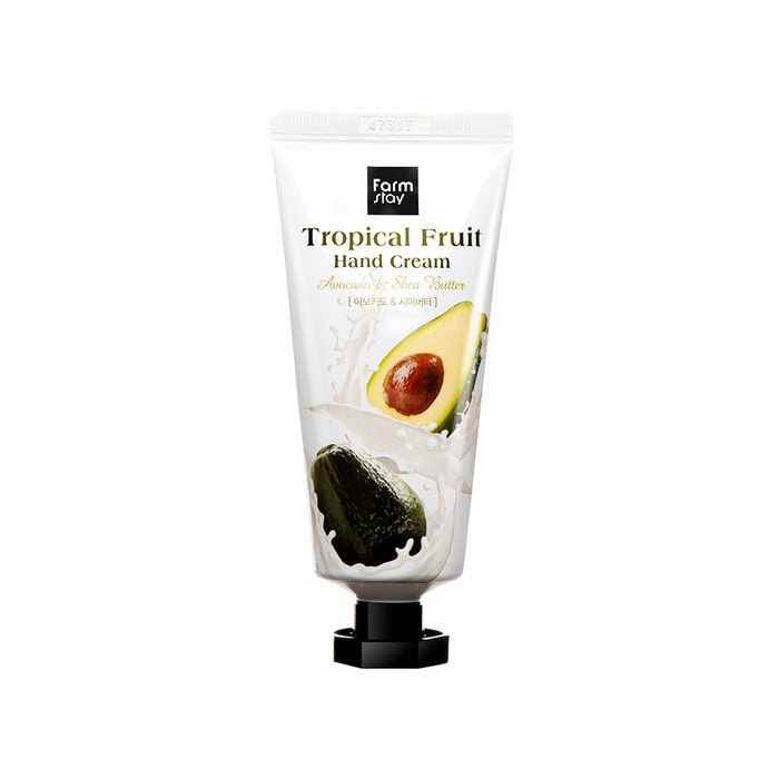 Farmstay Avocado & Shea Butter Hand Cream: Nourishes dry hands with avocado extract. Fast-absorbing, non-sticky, sweet aroma.