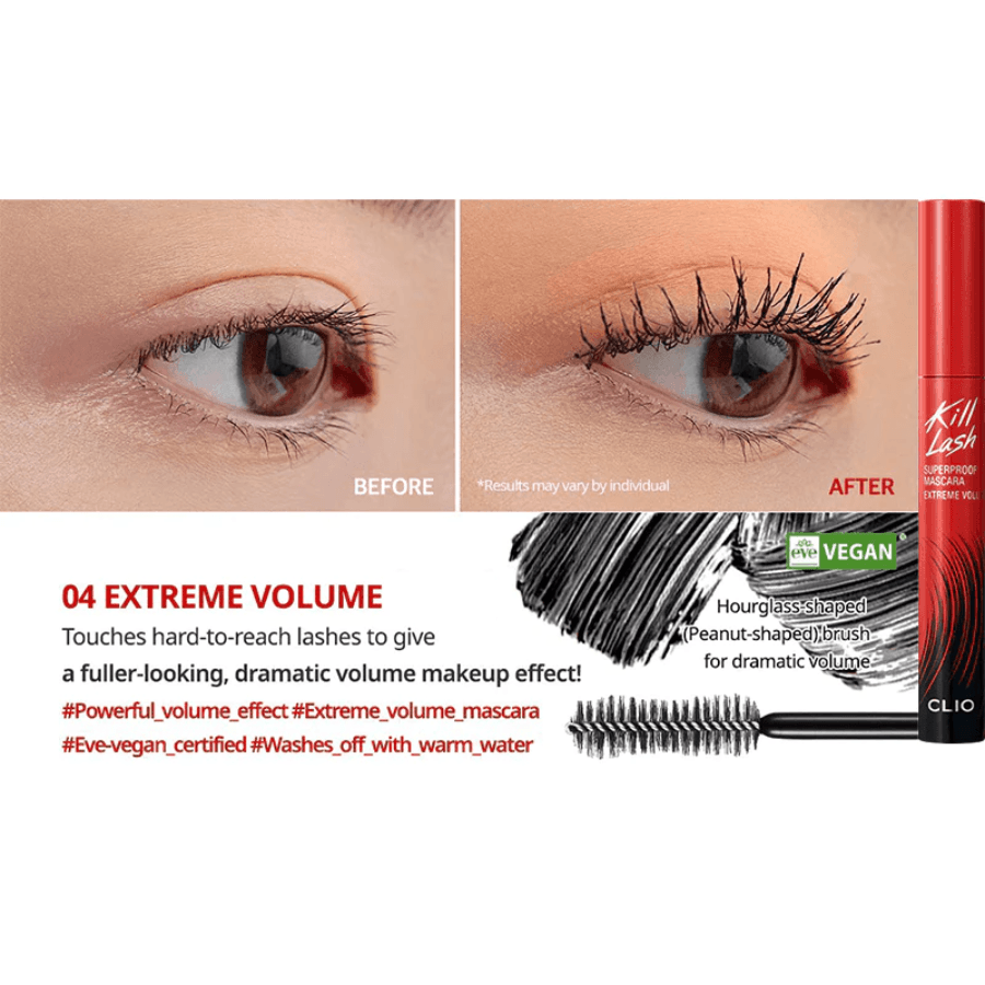 CLIO Kill Lash Superproof Mascara #04 Extreme Volume - UShops