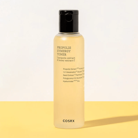 COSRX Full Fit Propolis Synergy Toner: Boosting toner with Propolis and Honey extract. Glowing, smooth, plump, nourished skin