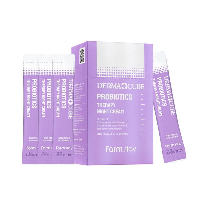 Farmstay - Derma Cube Probiotics Therapy Night Cream - Ushops - Korea skincare - Sleeping Maks