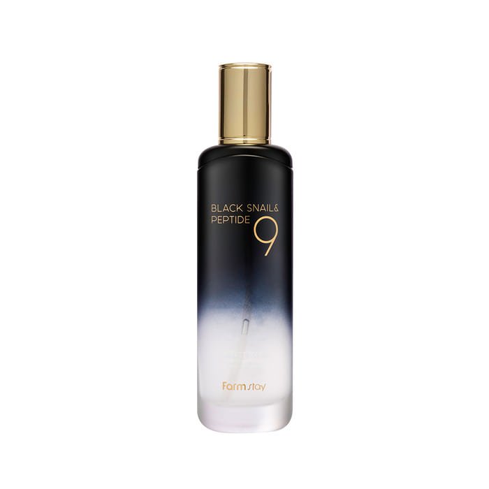 Farmstay Black Snail & Peptide 9 Perfect Toner: Hydrating, improves elasticity, refines texture, retains moisture.