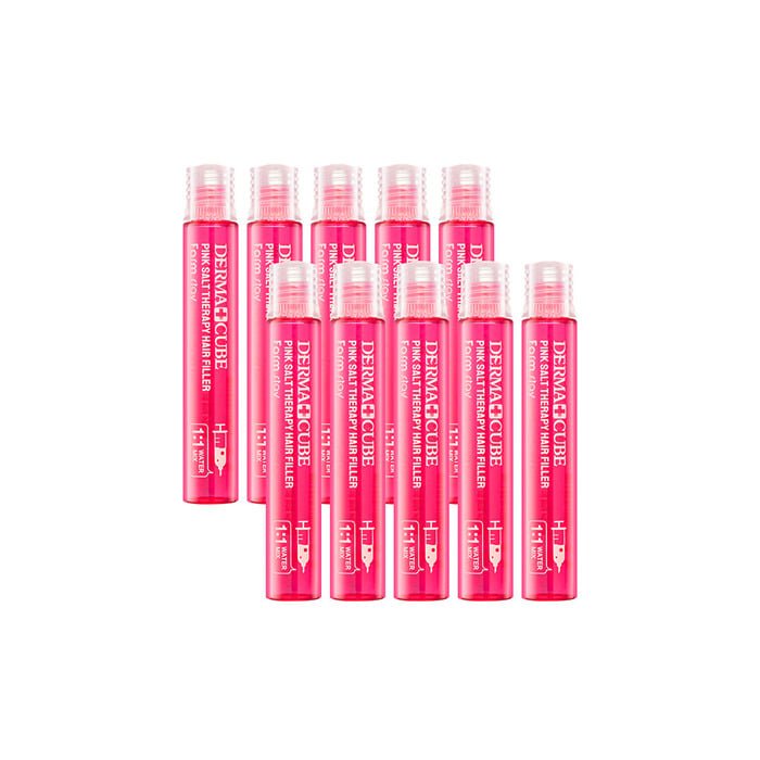 Farmstay - Derma Cube Pink Salt Therapy Hair Filler - Ushops - Korea Hair Treatment