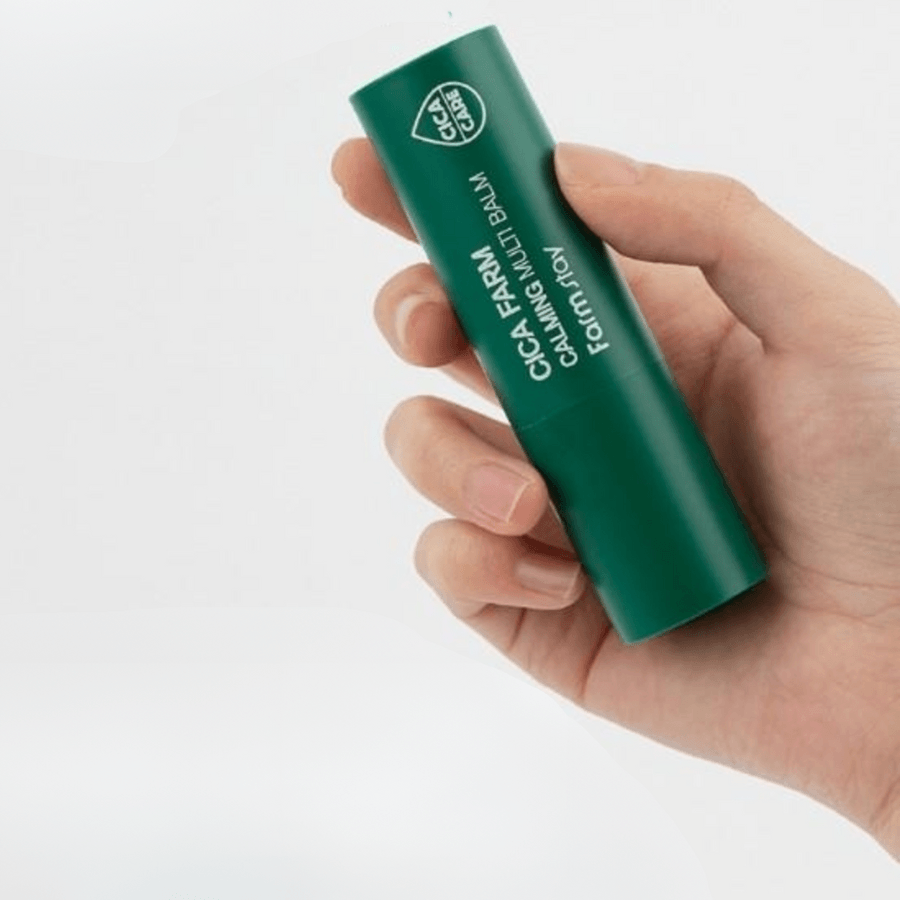Farmstay Cica Farm Calming Multi Balm: Soothes, moisturizes, balances water and oil, brightens skin, improves elasticity.