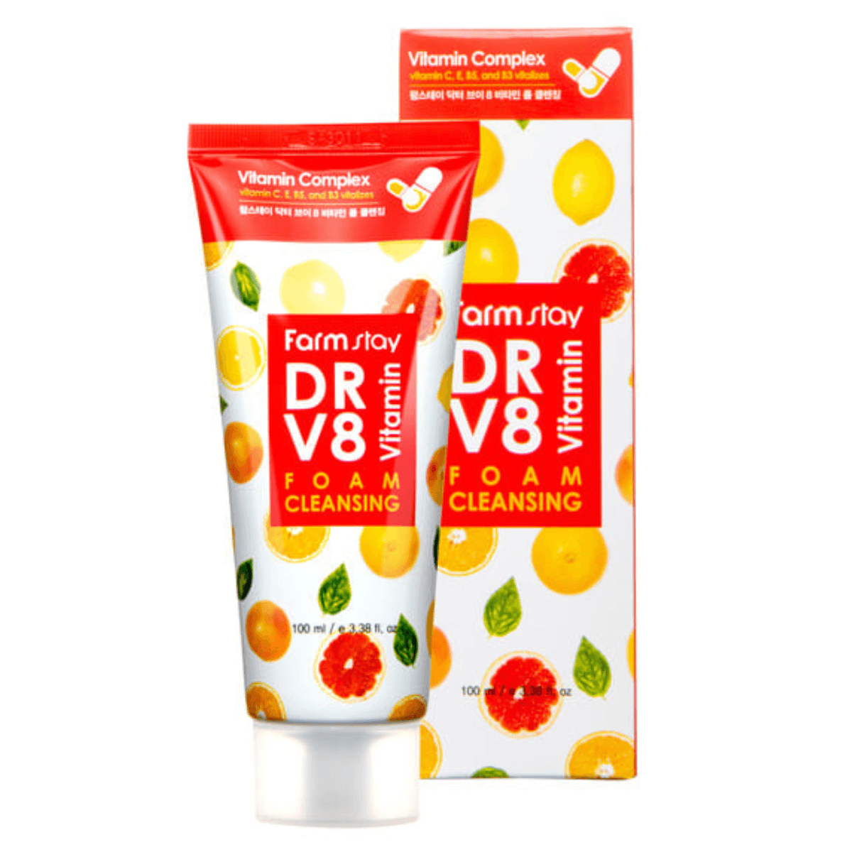 Farmstay Dr. V8 Vitamin Foam Cleansing: Achieve clear, bright, and revitalized skin with this gentle foam cleanser.