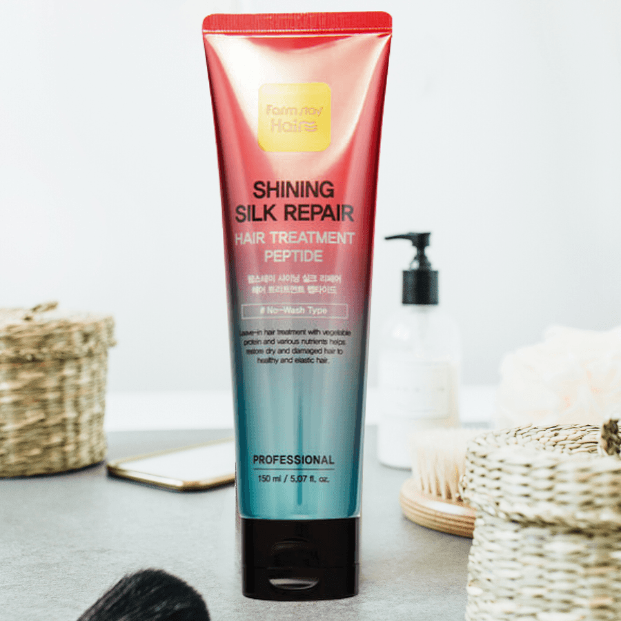 Farmstay Shining Silk Repair Hair Treatment Peptide Revitalize dull, dry hair. Non Rinsing formula with 9 peptide ingredients