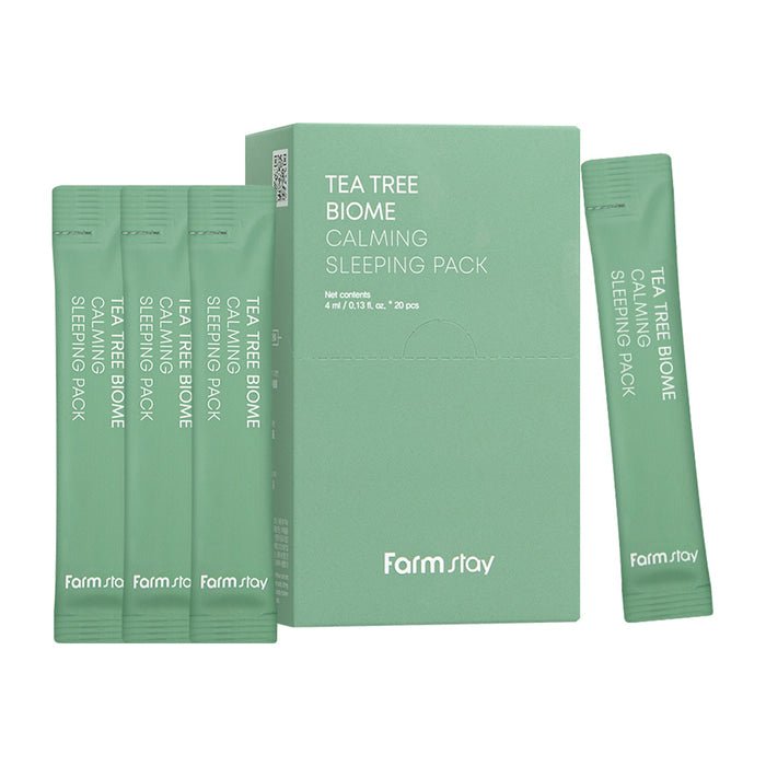 Farmstay Tea Tree Sleeping Pack: Soothes dry and sensitive skin. Reduces irritation and improves elasticity. Moisturizing.