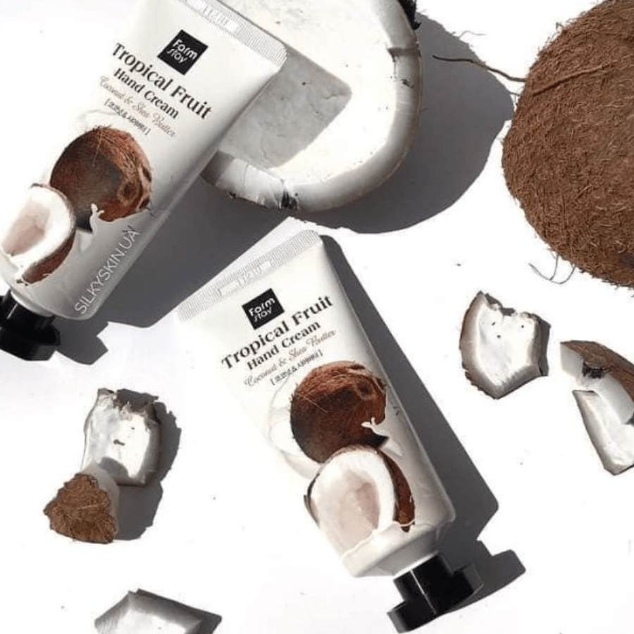 Repair dry skin with this fast-absorbing coconut & shea butter hand cream. Moisturizes, softens, and smells fruity.