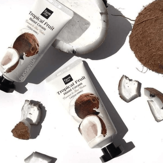 Repair dry skin with this fast-absorbing coconut & shea butter hand cream. Moisturizes, softens, and smells fruity.