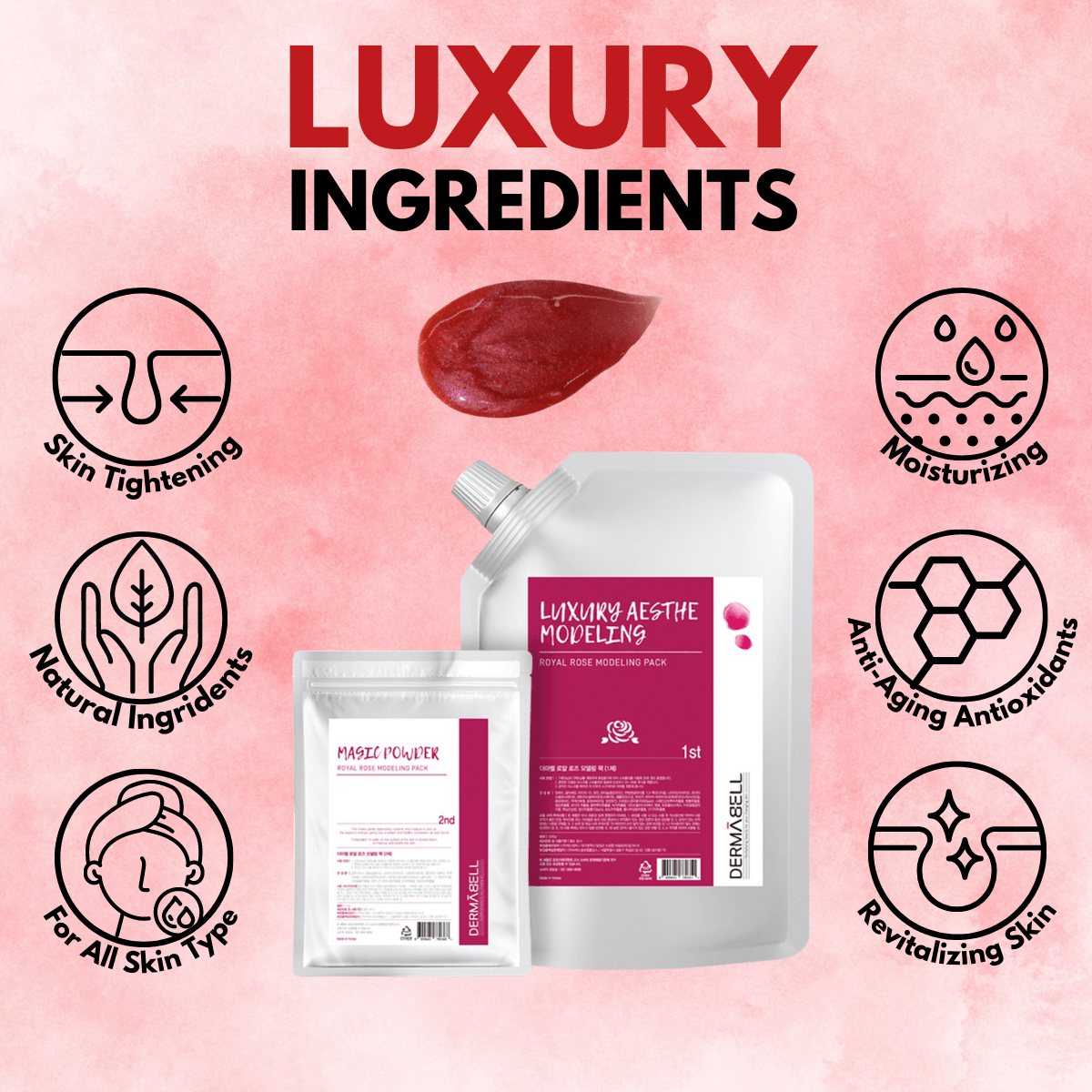 Hydro Jelly Modeling Mask - Rose - Dermabell - Ushops - Korean Skin Care