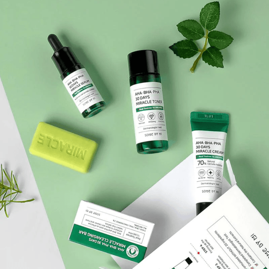 SOME BY MI AHA.BHA.PHA 30 Days Miracle Starter Kit: Acne-free skin in 30 days. Cleanses exfoliate, soothe and strengthen.