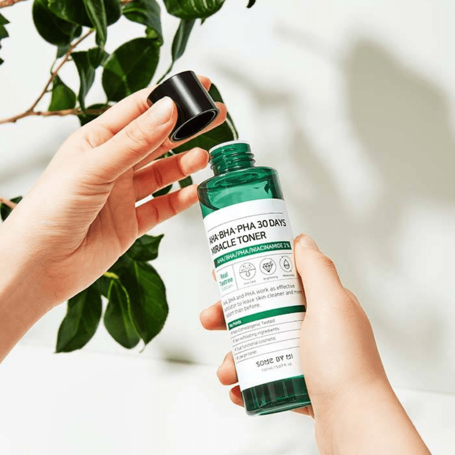 SOME BY MI AHA.BHA.PHA 30 Days Miracle Toner: Exfoliating toner with AHA, BHA, PHA. Promotes clear, smooth skin.