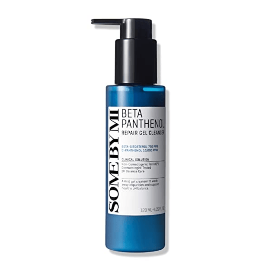SOME BY MI Beta Panthenol Repair Gel Cleanser: pH-balance, barrier-strengthening cleanser. Controls oil, soothe damaged skin.