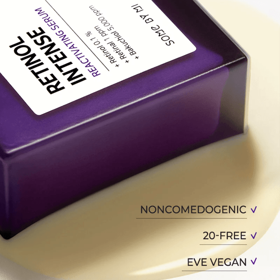 SOME BY MI Retinol Intense Reactivating Serum: Anti-aging with retinol, bakuchiol. Elasticity, gentle for sensitive skin.