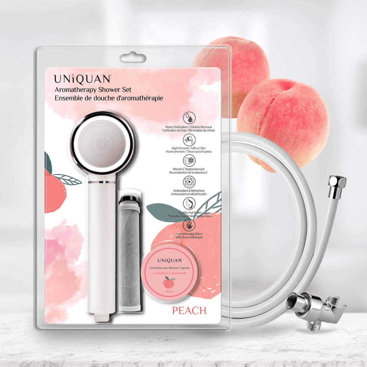 UNIQUAN Aromatherapy Shower Set - Peach - UShops