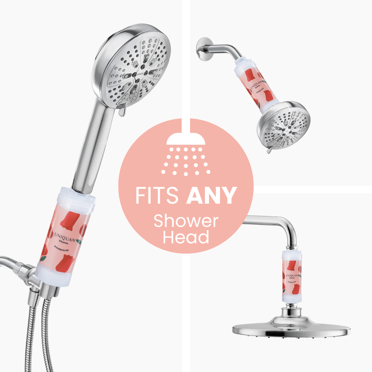 Uniquan Vitamin Shower Filter - Fire Rose - UShops