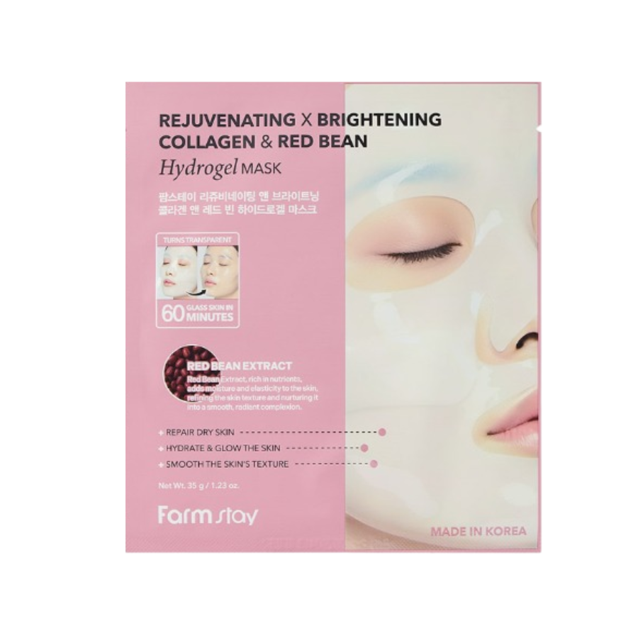 Farmstay Rejuvenating & Brightening Collagen & Red been Hydrogel Mask