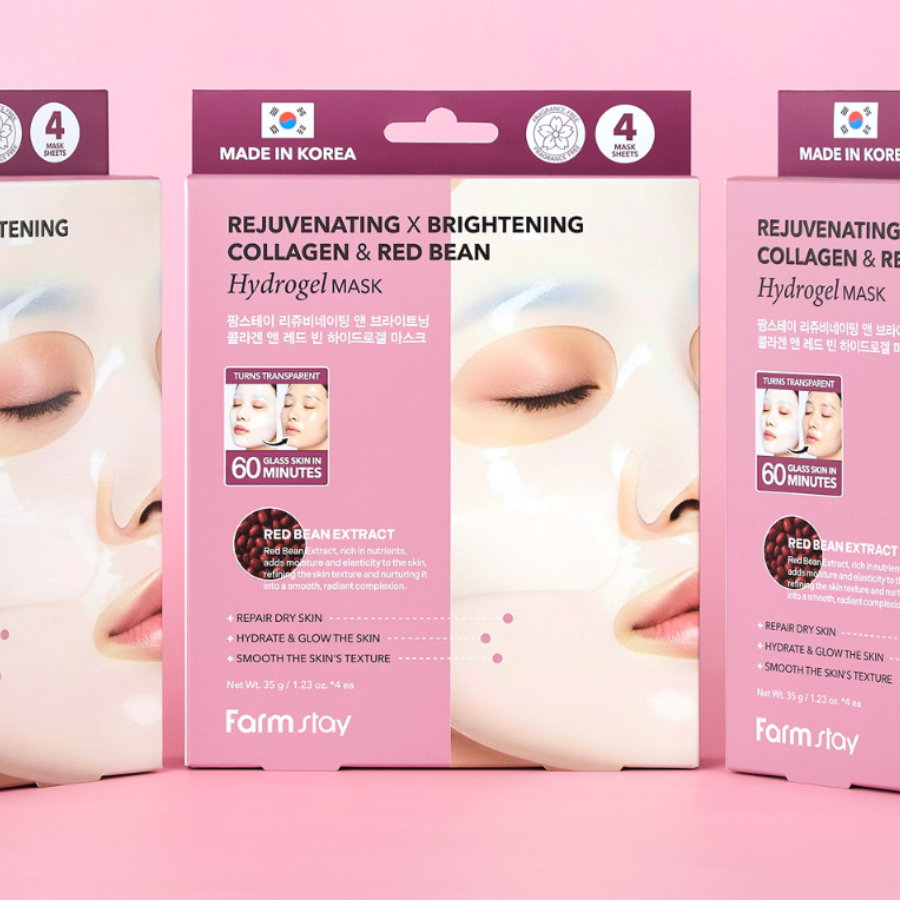 Farmstay Rejuvenating & Brightening Collagen & Red been Hydrogel Mask