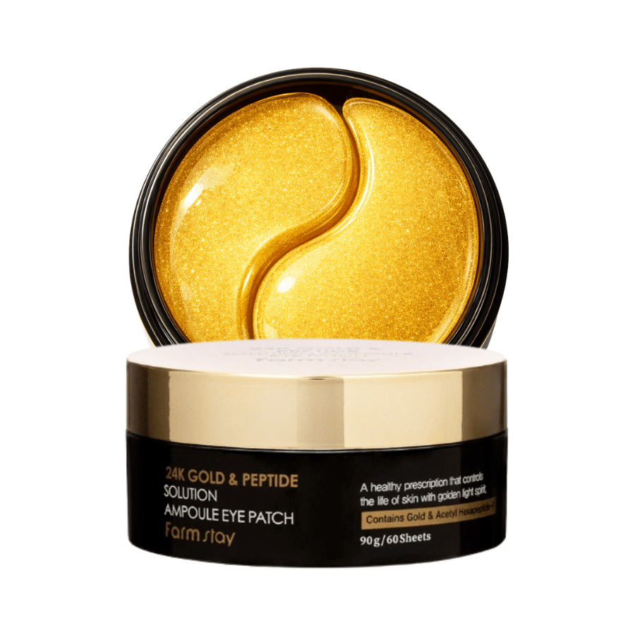 Farmstay 24K Gold & Peptide Solution Ampoule Eye Patch (60 Sheets) - UShops