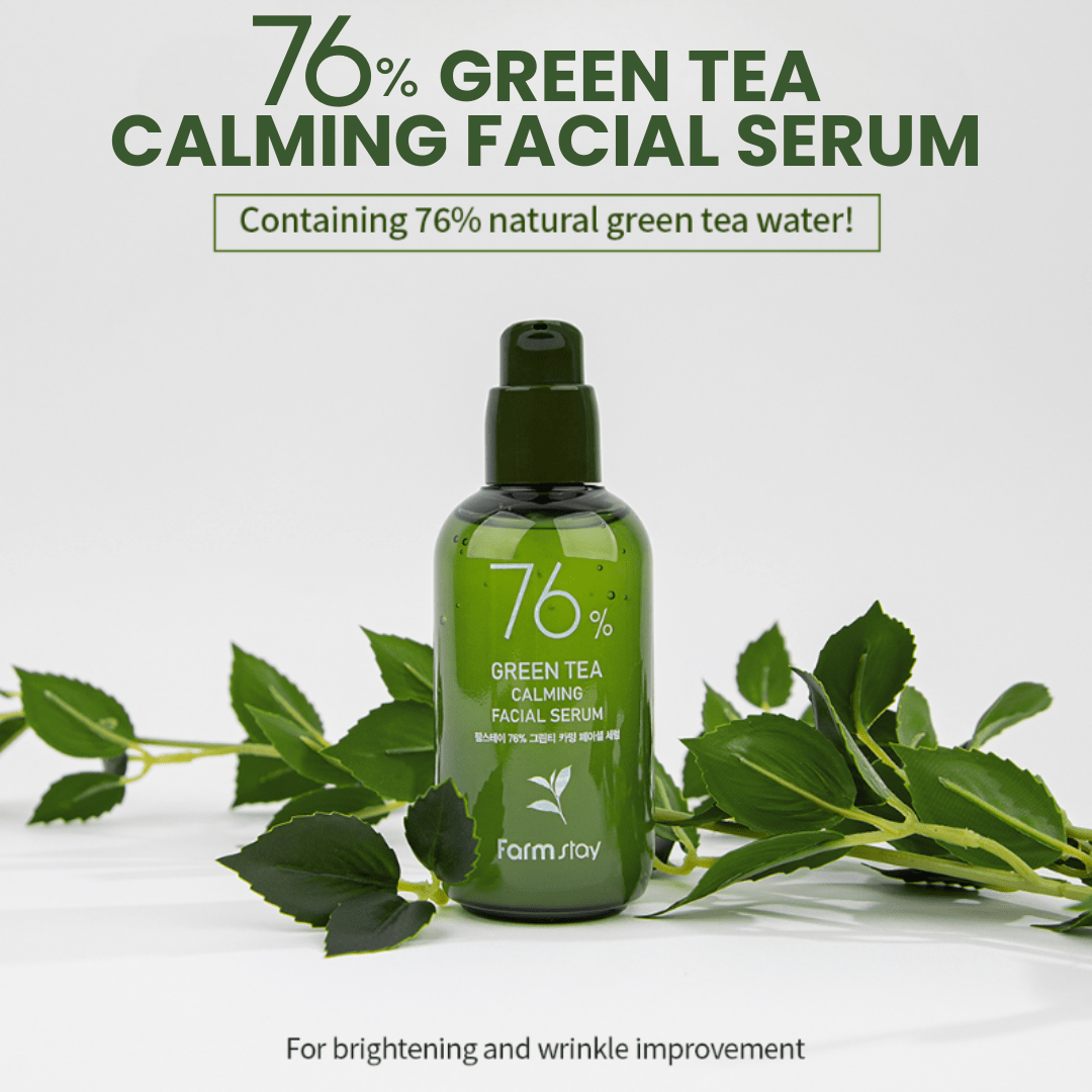 Farmstay 76% Green Tea Calming Facial Serum (100ml) - UShops