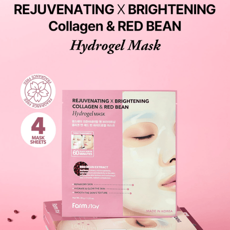 Farmstay Rejuvenating & Brightening Collagen & Red been Hydrogel Mask - UShops