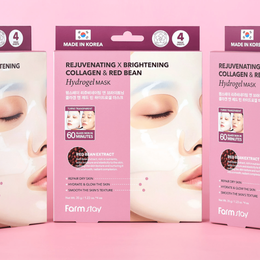 Farmstay Rejuvenating & Brightening Collagen & Red been Hydrogel Mask - UShops