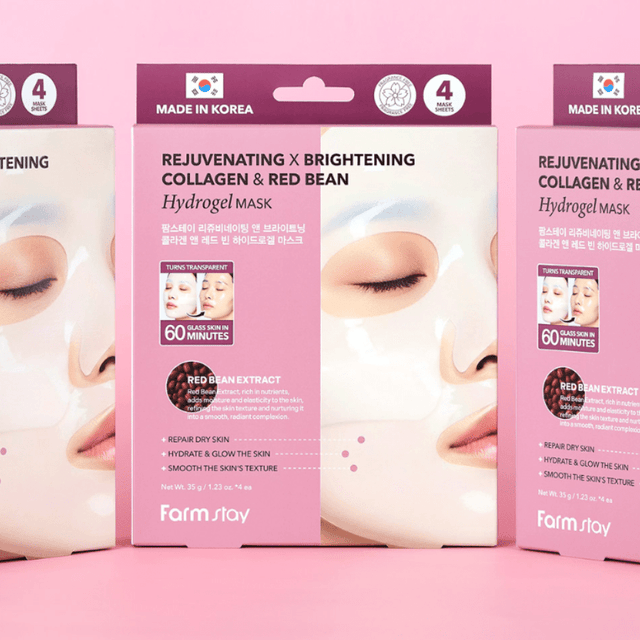 Farmstay Rejuvenating & Brightening Collagen & Red been Hydrogel Mask - UShops