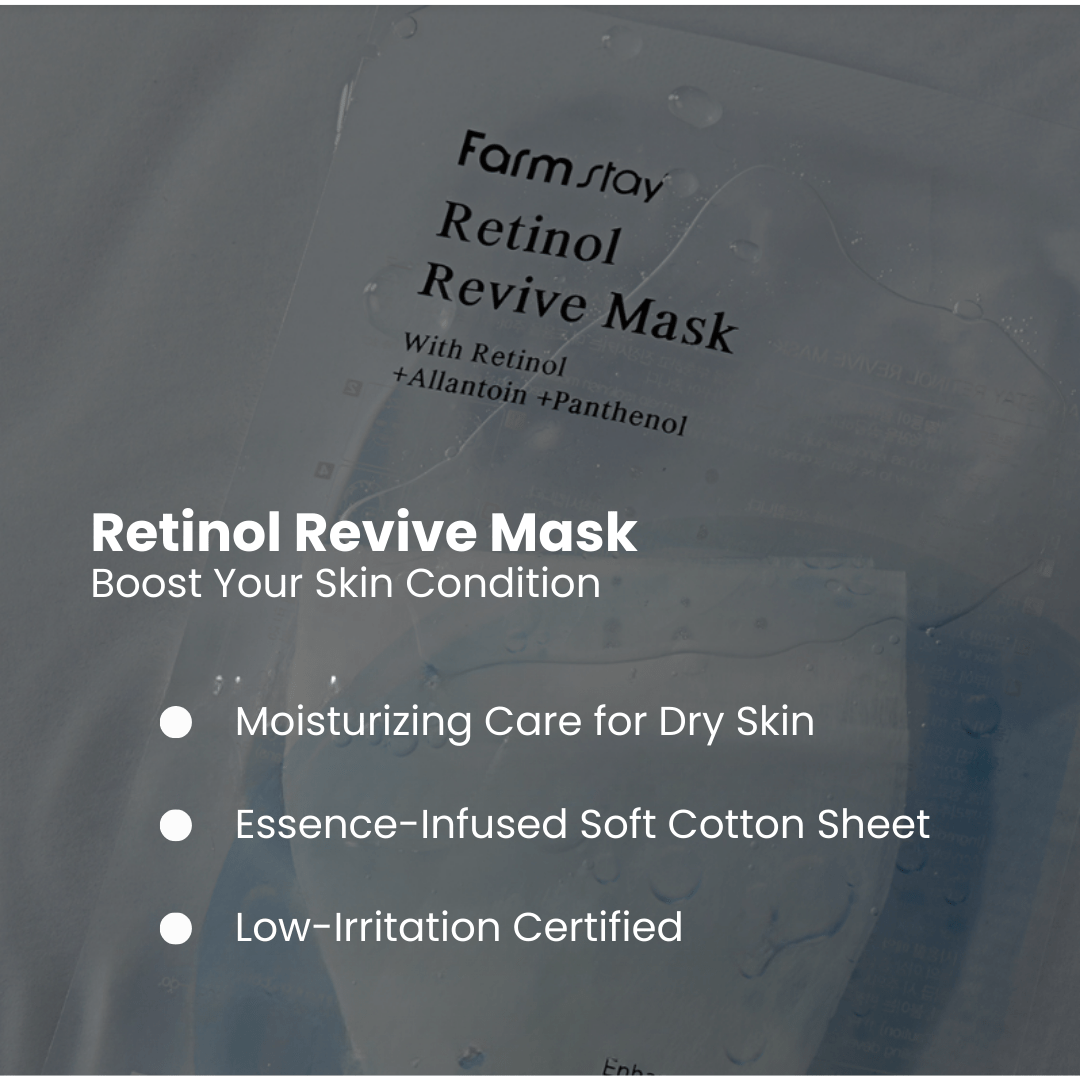 Farmstay Retinol Revive Mask - Moisture care for Dry Skin, Low-Irritation