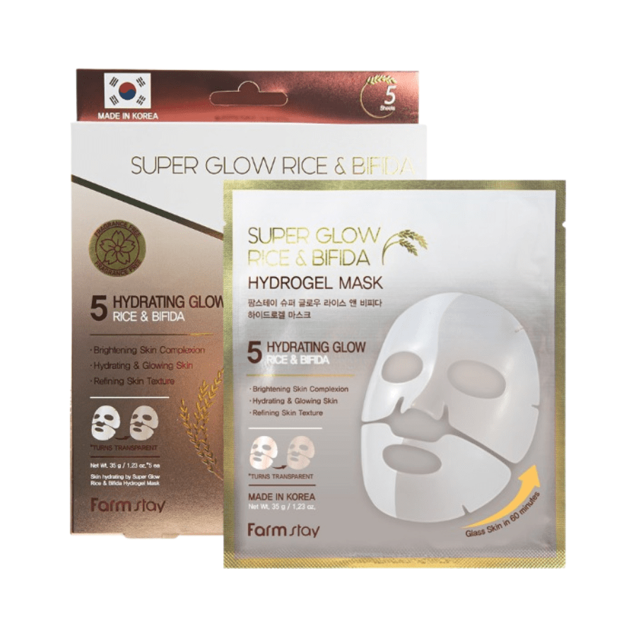 Farmstay Super Glow Rice & Bifida Hydrogel Mask - UShops