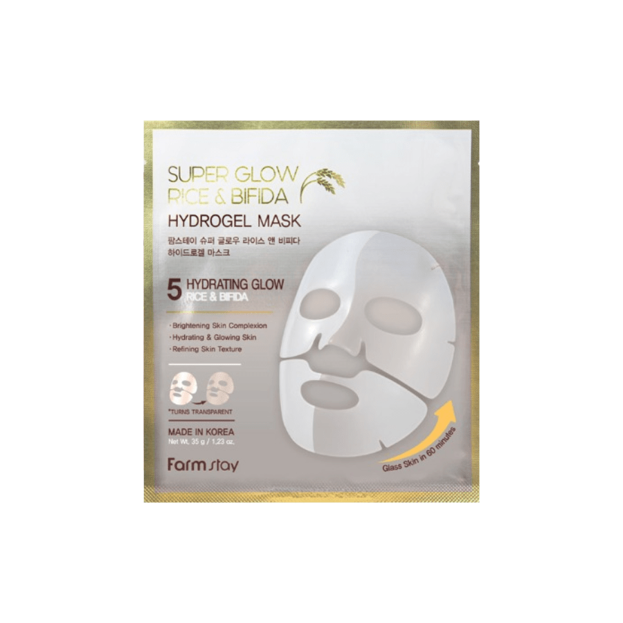 Farmstay Super Glow Rice & Bifida Hydrogel Mask - UShops