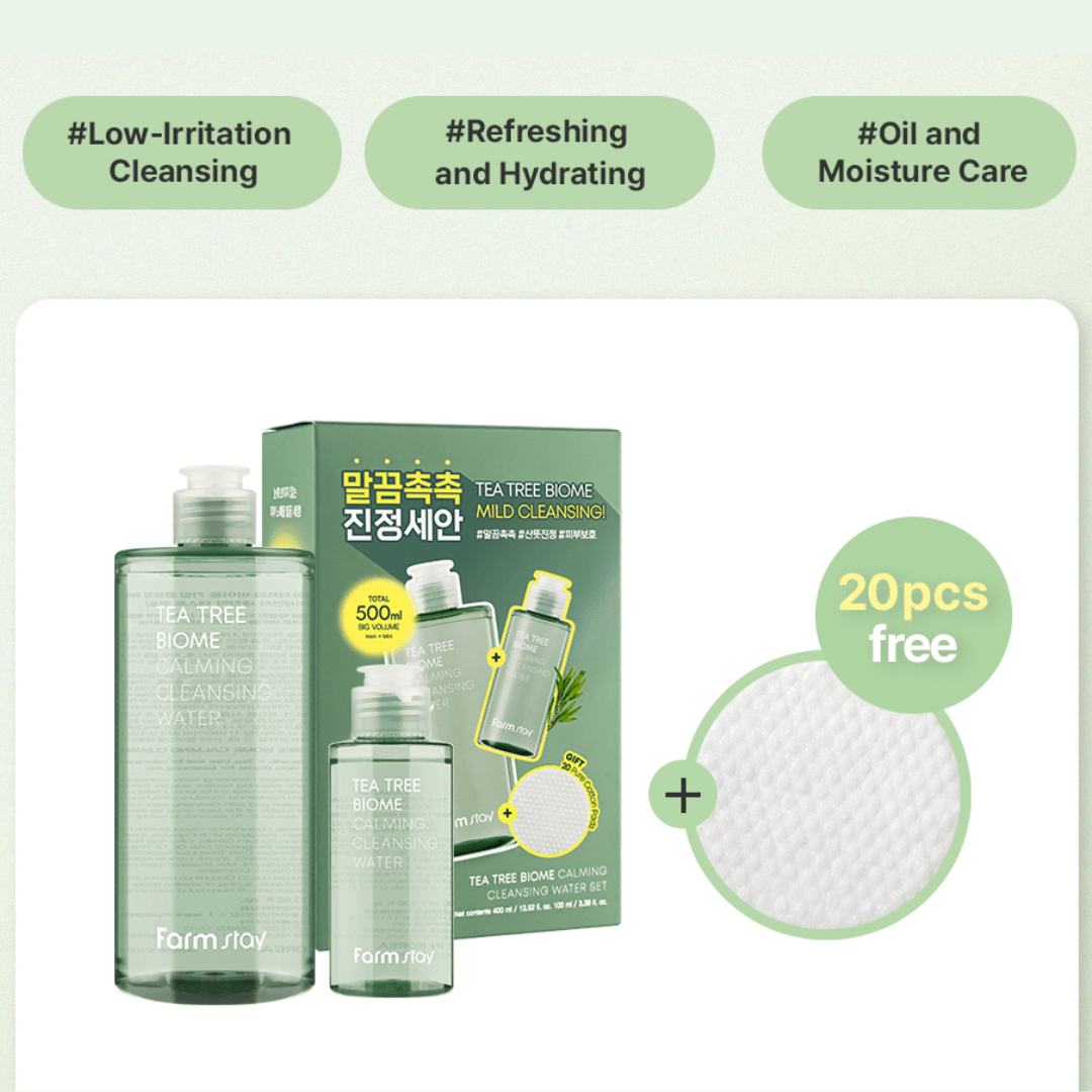 Farmstay Tea Tree Biome Calming Cleansing Water Special Set (400ml+100ml) - UShops