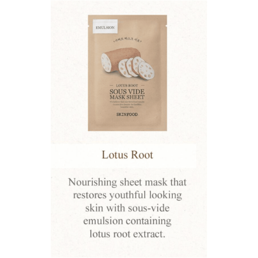 SKINFOOD Sous Vide Mask Sheet - Lotus Root (1 pc) - UShops
