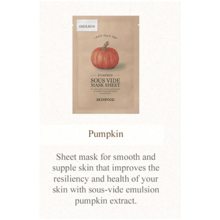 SKINFOOD Sous Vide Mask Sheet - Pumpkin (1 pc) - UShops