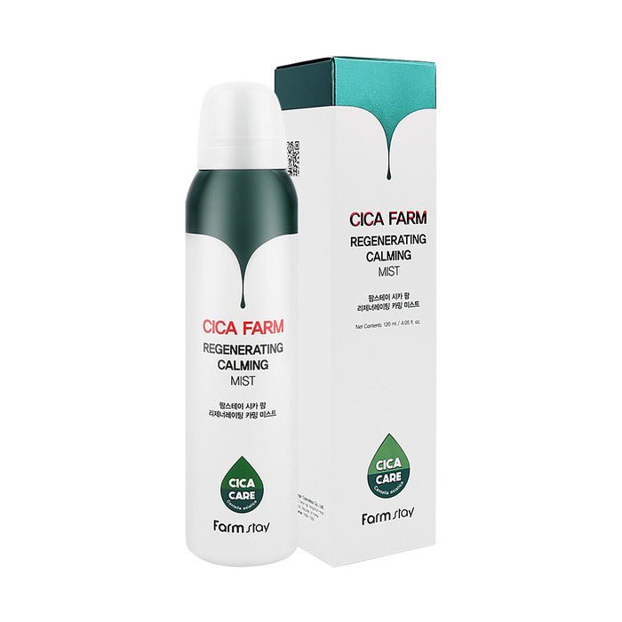 Farmstay Cica Farm Regenerating Calming Mist: Soothes and rejuvenates skin with Centella Asiatica extract.