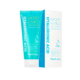Farmstay Hyaluronic Acid Moist and Mild Gel Foam: Cleanse and hydrate your skin while soothing irritation, and moisturized.